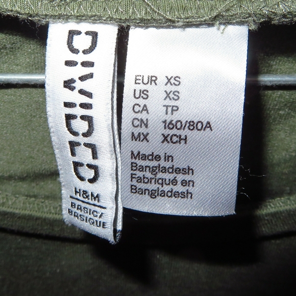 XS Divided by H&M Green T-shirt - Picture 2 of 2